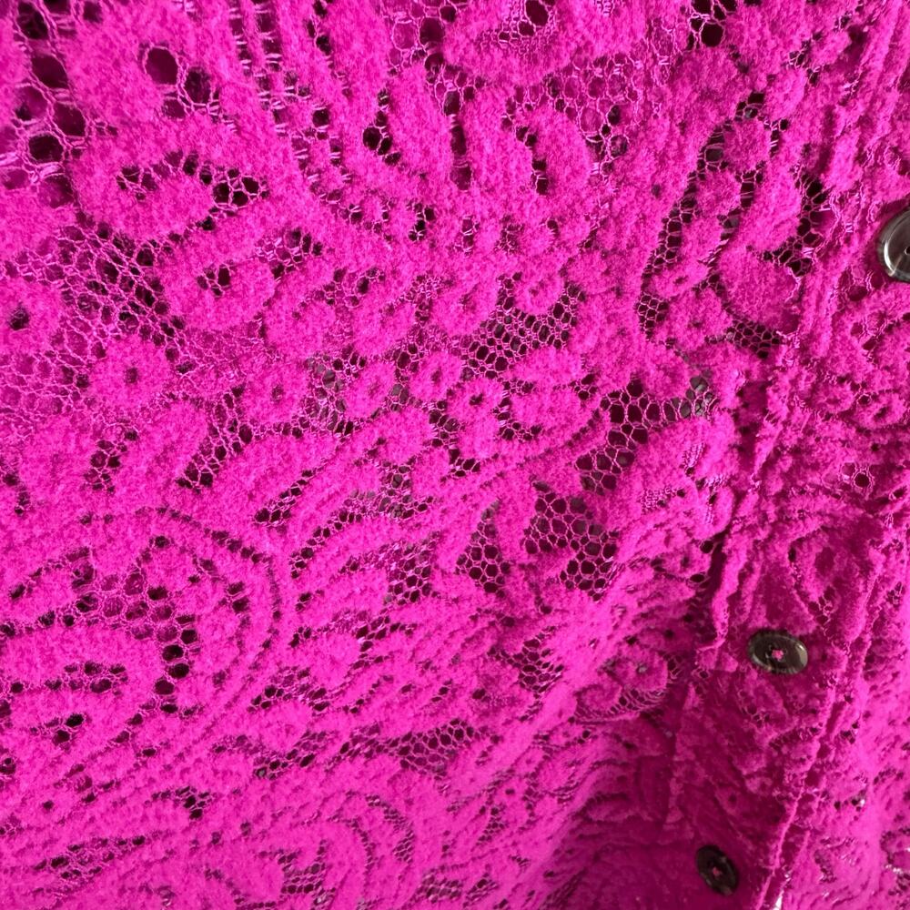 We The Free Ruby Lace Raspberry Shacket Jacket Button Up Oversized Size L - Picture 5 of 10